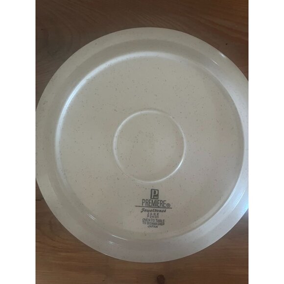 RARE Premiere Jeweltones Jade Vintage MCM Stoneware Dinner Plates (4) Japan - Picture 4 of 6